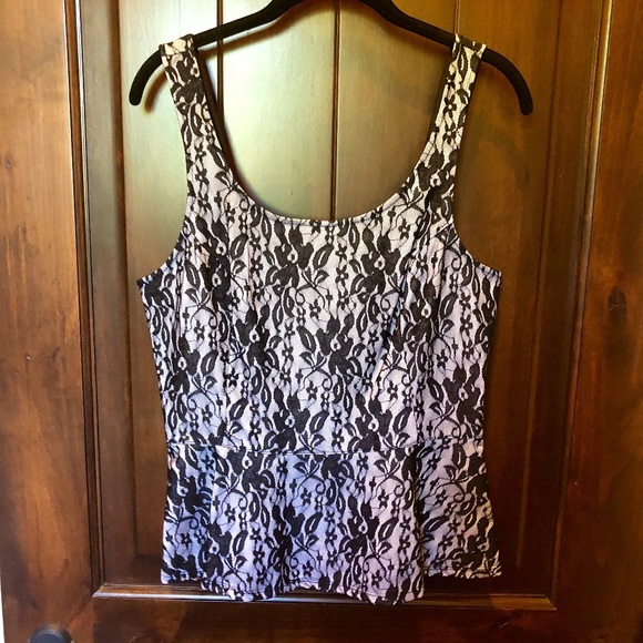 Express Tops - Express Peplum Lace Tank Express Tops - Express Peplum Lace Tank